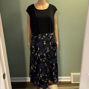 Black and Blue Floral Dress size 16